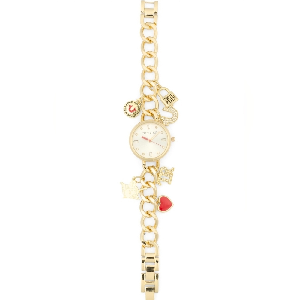 True Religion Analog Quartz Charm Strap Watch 25.5mm